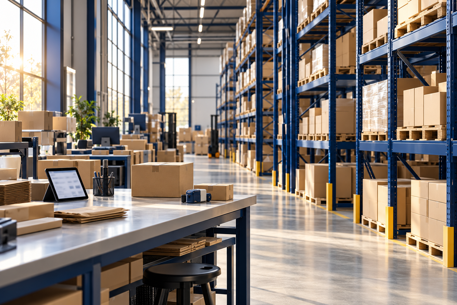 AI-generated warehouse illustration